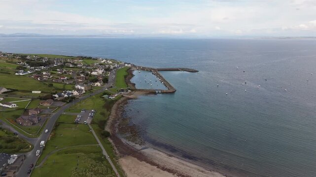 Aerial view of Mullaghmore harbour in County. Sligo, Ireland