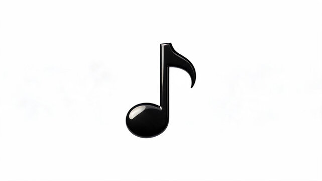 Black musical note on a white background with treble clef eighth note isolated on white background isolated celebration performance orchestra instrument