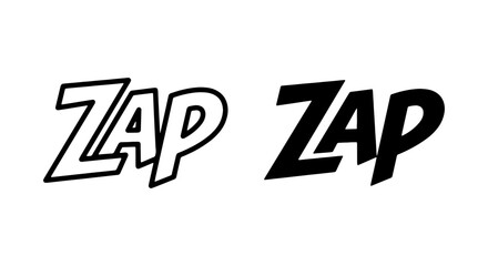 Obraz premium Zap comic sound effect, bold black and white cartoon text, graphic resource vector