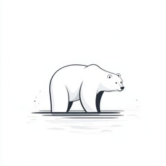 Fototapeta premium Polar bear walking on ice