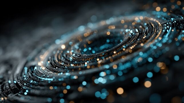 AI-powered digital security interface with glowing holographic networks, flowing encrypted nodes, dynamic predictive pathways, and algorithmic defenses representing intelligent