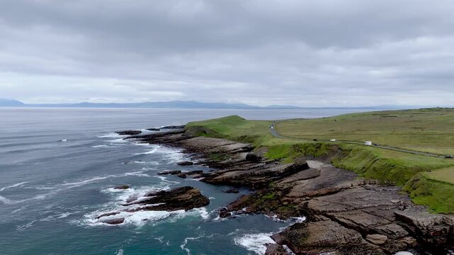 Aerial view of Mullaghmore Head - Signature point of the Wild Atlantic Way, County Sligo, Ireland.