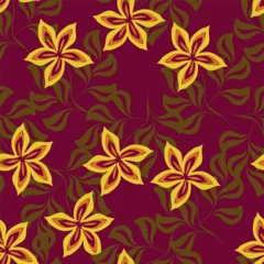 Floral botanical vector texture pattern with flowers and leaves. Seamless pattern can be used for wallpaper, pattern fills, web page background, surface textures.   © Faiz
