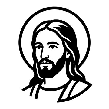 Jesus Christ Portrait Isolated on Transparent Background PNG