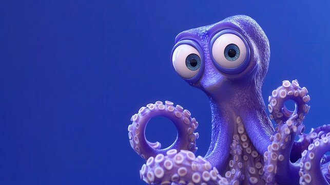 Octopus Looking Up Underwater Close-up
