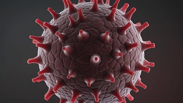 Hantavirus Pathogen Medical Illustration 3D Rendering. 4K Video