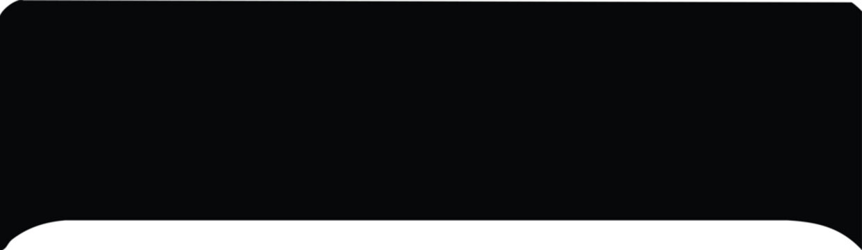 Black rectangular shape with rounded edges on white background