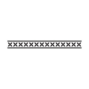 Greek Floral Motif Border Decorative Seamless Ornament Divider Pattern