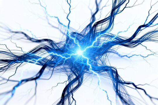 Blue electric energy tendrils