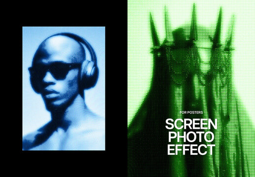 CRT Screen Photo Effect &ndash; Pixelated for Poster & Social Media (PSD)