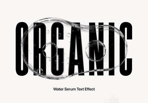 Water Serum Text Effect &ndash; Distortion Typography for Logo, Poster & Branding (PSD)