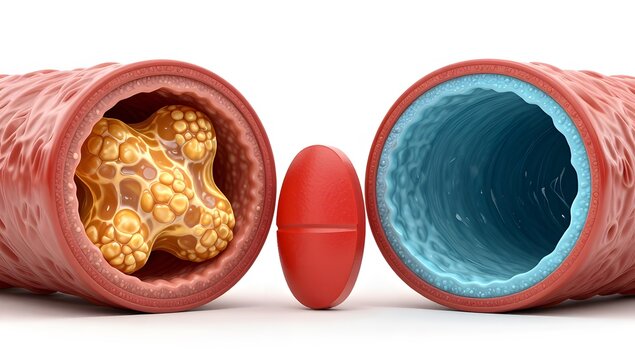3D Hh Artery Cholesterol Concept Medical Illustration