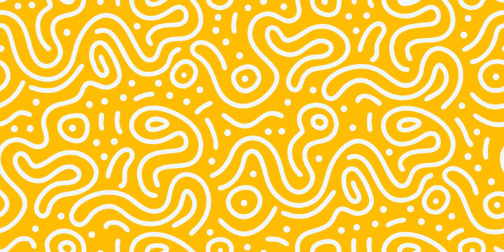 abstract doodle pattern seamless background with white lines