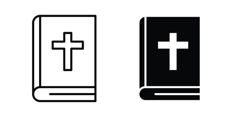 Obraz premium Bible icon logo line black symbols collections.