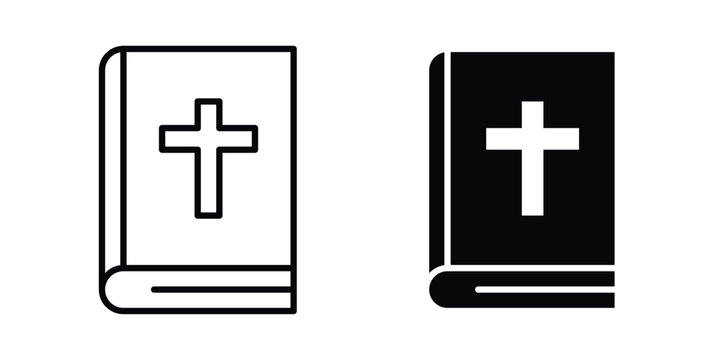 Bible icon logo line black symbols collections.