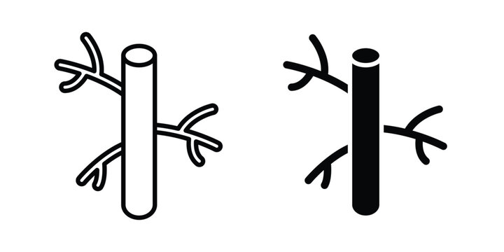 Blood vessel icon logo line black symbols collections.