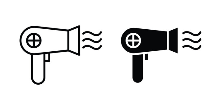 Blow dryer icon logo line black symbols collections.
