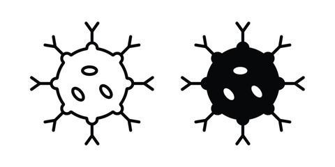 Cancer cell icon logo line black symbols collections. © ramsey