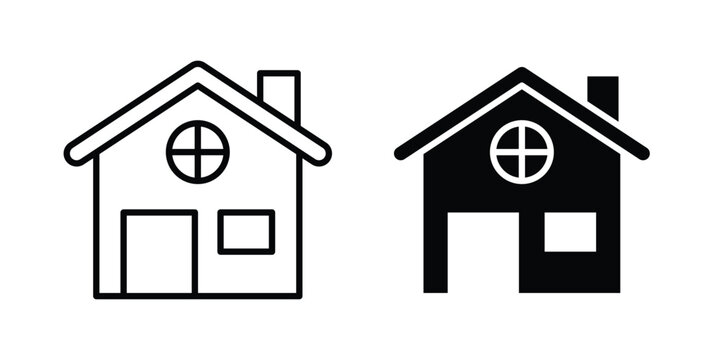 Chalet icon logo line black symbols collections.