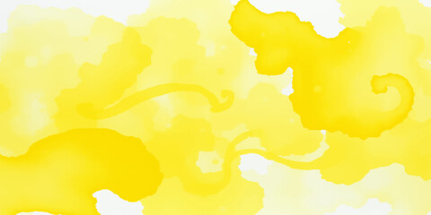 Yellow paint splashes form a watercolor world map vector illustration on a grunge paper texture background featuring ink design elements of earth and nature © HMRabiul