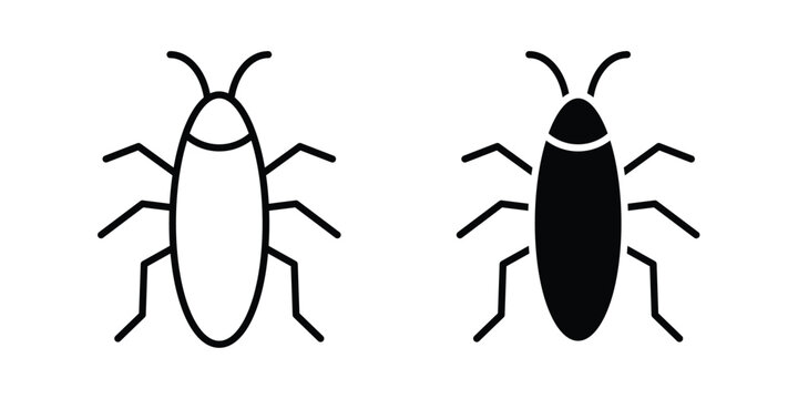 Cockroach icon logo line black symbols collections.