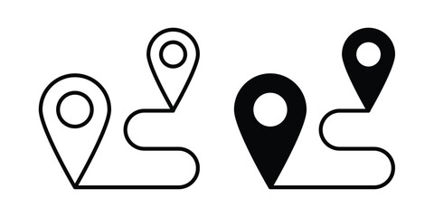 Distance icon logo line black symbols collections. © ramsey