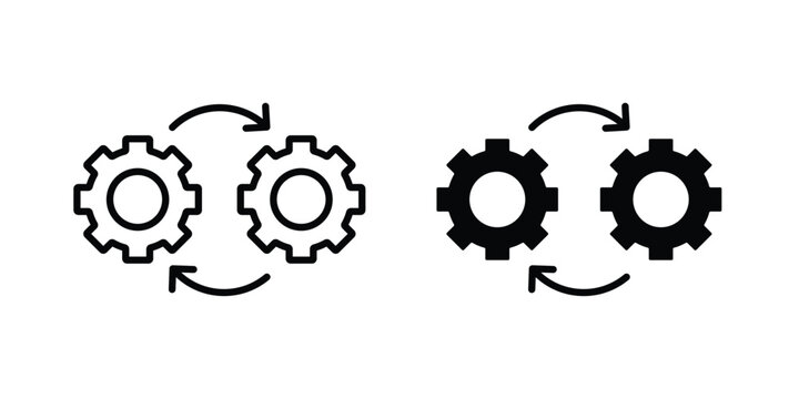Devops icon logo line black symbols collections.