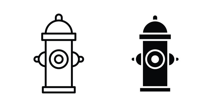 Fire hydrant icon logo line black symbols collections.