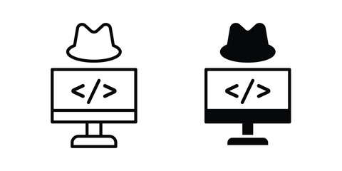 Hacker icon logo line black symbols collections. © ramsey