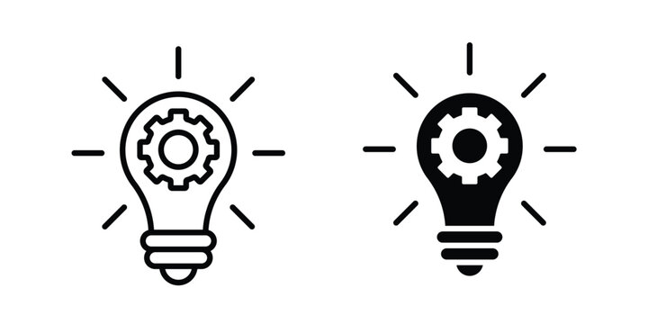 Implementation icon logo line black symbols collections.