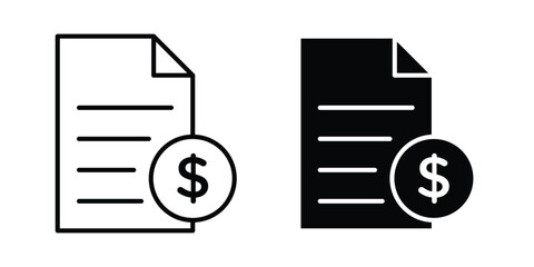 Invoice icon logo line black symbols collections. © ramsey
