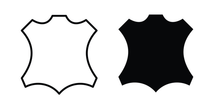 Leather material icon logo line black symbols collections.