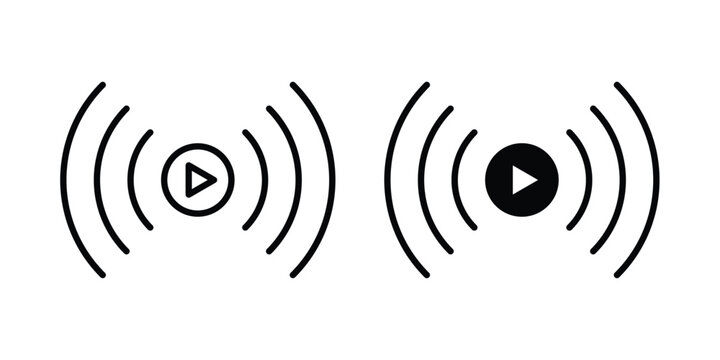 Livestream icon logo line black symbols collections.