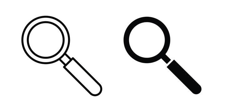 Magnifying glass icon logo line black symbols collections.