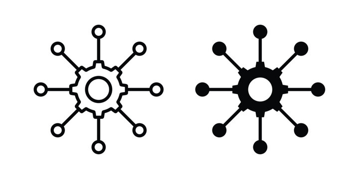 Microservices icon logo line black symbols collections.