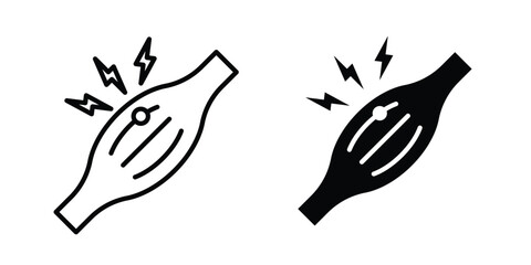 Fototapeta premium muscle strain icon logo line black symbols collections.