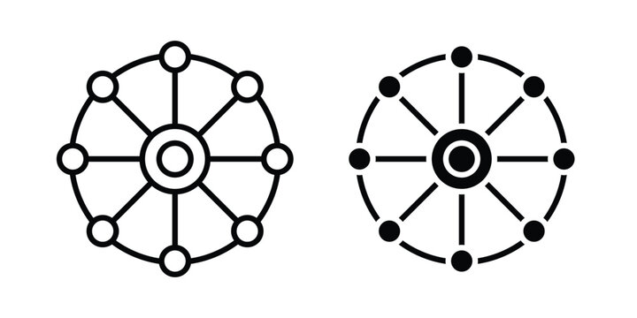Multichannel icon logo line black symbols collections.