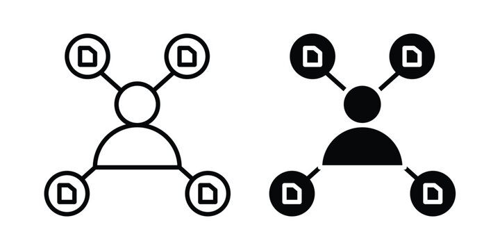 Multitask icon logo line black symbols collections.