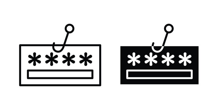 Password phishing icon logo line black symbols collections.