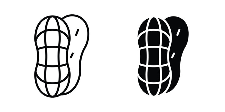 Peanut icon logo line black symbols collections.