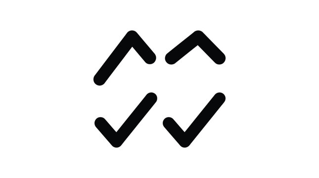 Arrows pointing upward and downward arranged in two pairs represent the concept of status updates or navigation within digital interfaces.