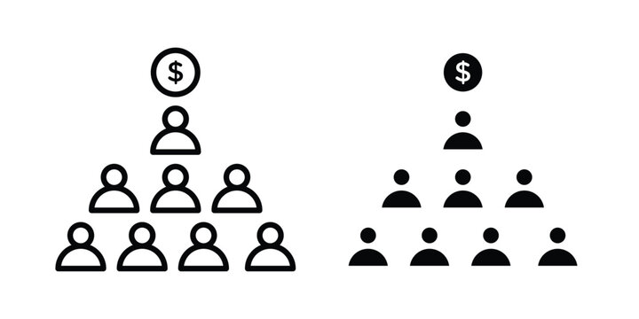 Ponzi scheme icon logo line black symbols collections.