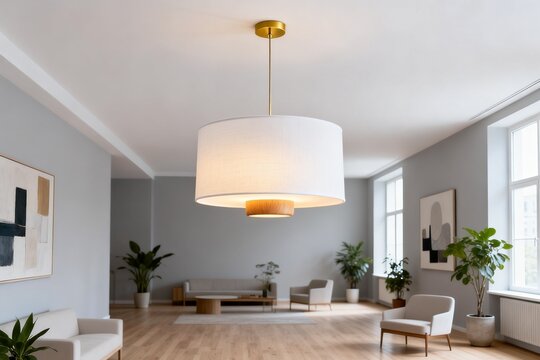 Modern living room interior with pendant light