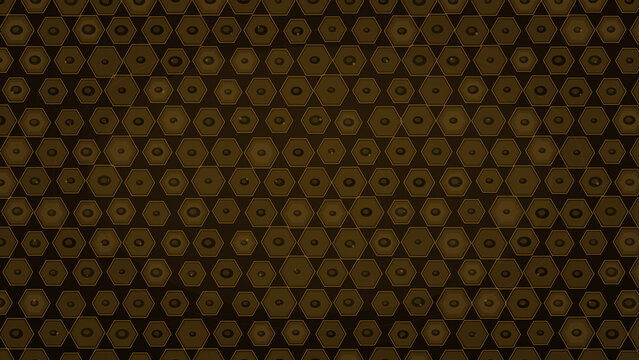 Hypnotic seamless looping animation of a rustic golden honeycomb pattern with deep texture, representing organic structure, sweetness, and natural complexity.