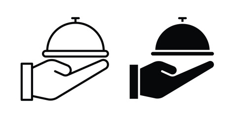 Fototapeta premium Restaurant Tray icon logo line black symbols collections.