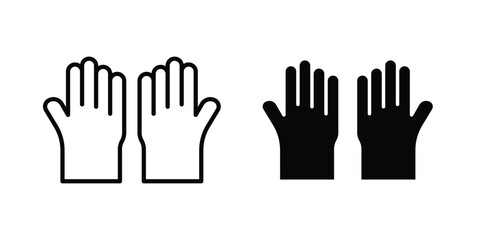 Obraz premium safety gloves icon logo line black symbols collections.