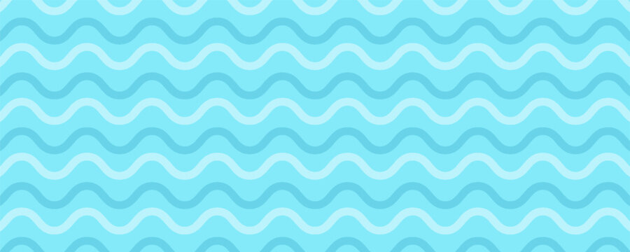 Simple seamless pattern with white abstract snowdrifts and frozen river waves in blue tones background. Ideal for kids decor, winter textiles, Christmas wrapping paper designs, winter sports product
