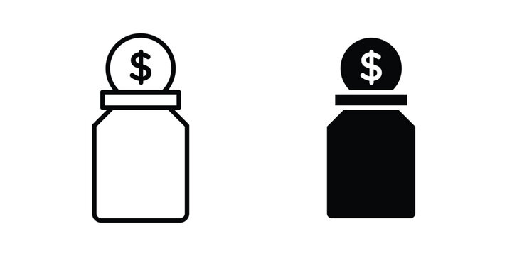 tip jar icon logo line black symbols collections.