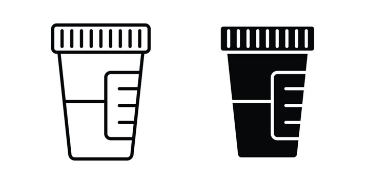 Urine test icon logo line black symbols collections.