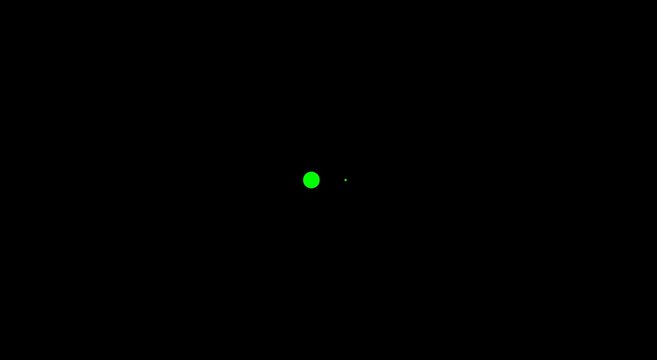 Minimalist green dot loading animation loop on animation black background